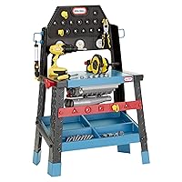 Little Tikes 2-in-1 Buildin' to Learn Motor/Wood Shop Auto and Wood Workshop with 50+ Realistic Accessories Kids 3+