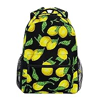 ALAZA Yellow Lemon Tropical Fruit Summer Backpack Purse with Multiple Pockets Name Card Personalized Travel Laptop School Book Bag, Size M/16.9 inch