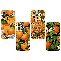 4 Pack Orange Phone Cases Fit for iPhone 14 pro/14 pro max/15 pro/15 pro max Cases