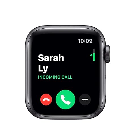 Apple Watch Series 5 (GPS, 44MM) - Space Gray Aluminum Case with Black Sport Band (Renewed)