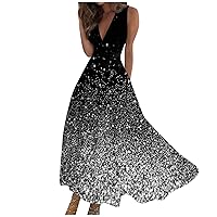 Dresses for Women 2024 Black Casual Summer Floral Print Short Sleeve Swing Dress
