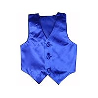 Baby Toddler Kids Little Boys Formal 23 Color Satin Vest S-7 (M:(6-12 Months), Royal Blue)