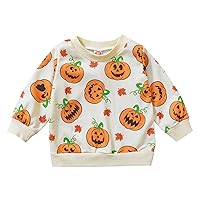 Little Boys Hoodie Toddler Boys Girls Halloween Long Sleeve Prints Pullover T Shirt Sweatshirt Tops Baby Sweater