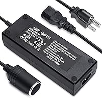 10ft AC Converter to 12 Volt 10A Car Power Adapter, Type B 3 Pin Cigarette Lighter Socket Power Supply, AC 110V-220V to DC 120W Switching Converter for Air Compressor Car Refrigerator Vacuum