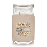 Vanilla Crème Brûlée Scented, Signature 20oz Large Jar 2-Wick Candle, Over 60 Hours of Burn Time
