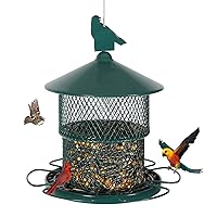 Joyhalo Metal Bird Feeders for Outdoors Hanging, 4 lbs Capacity Hanging Bird Feeder, Heavy Duty Wild Bird Feeders, Bird Seed Feeder for Cardinal, Sparrow, Finch Etc in Backyard Garden