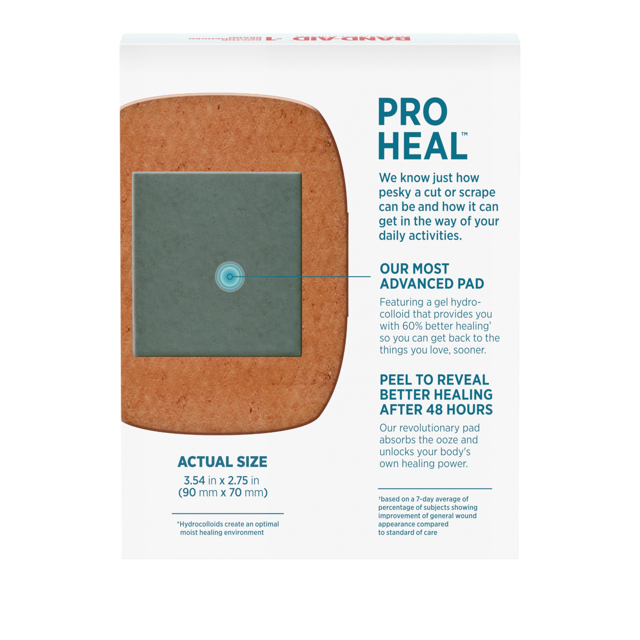 Band-Aid Brand Pro Heal Adhesive Bandages with Hydrocolloid Gel Pads, Extra Large Clinically Tested Waterproof Bandages for Better Healing of Minor Wounds, Sterile First Aid Bandages, 5 ct