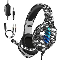 Targeal Gaming Headset with Microphone - for PC, PS4, PS5, Switch, Xbox One, Xbox Series X|S - 3.5mm Jack Gamer Headphone with Noise Canceling Mic - Camo