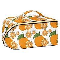 Oranges Fruits Cosmetic Bag for Women Travel Makeup Bag with Portable Handle Multi-functional Toiletry Bag Accessories Organizer for Women Makeup Beginners