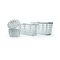 Prince Lionheart Made in USA High Capacity 3-in-1 Dishwasher and Spill Proof Vave Cleaner Basket for Toddlers & Infants Bottle Parts & Accessories | Fits all Dishwashers | 100% Recycled Plastic,White