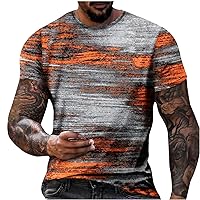 Mens Round-Neck Casual Tee Tops Vintage Graphic Shirt for Men Short Sleeve Baggy T Shirt Athletic Stretch Tees