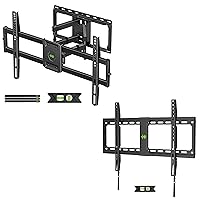USX MOUNT Full Motion TV Wall Mount for Most 47-84 Inch & Fixed Low Profile TV Mount for Most 37-86 Inch Flat Screen/LED/4K TVs, Max VESA 600x400mm up to 132 lbs, Fits 16