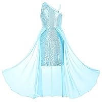 GRACE KARIN Girls Sequin Dress One Shoulder Birthday Party Prom Dresses 6-14Y