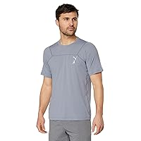 PUMA Mens Seasons Trail Crew Neck Short Sleeve Athletic Tops Casual Lightweight - Grey