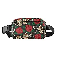 Sugar Skulls Fanny Pack for Men Everywhere Belt Bag Mens Fanny Pack Crossbody Bags for Women Fashion Waist Packs with Adjustable Strap Bum Bag for Travel Shopping Hiking Outdoors