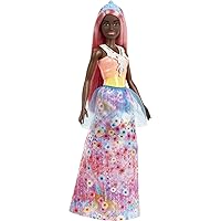 Barbie Dreamtopia Royal Doll with Light-Pink Hair & Sparkly Bodice Wearing Removable Skirt, Shoes & Headband