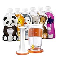 Squooshi Filling Station Baby Food Pouch Maker/Filler + 6 Large 5 oz Pouches for Semi Solid Food