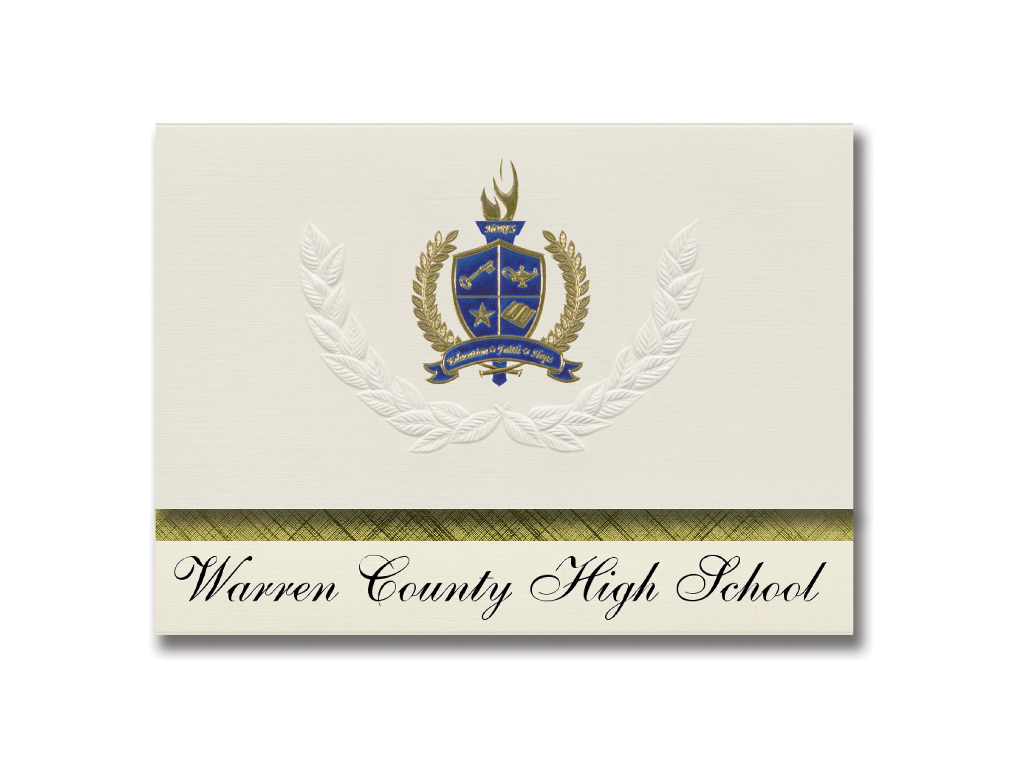 Signature Announcements Warren County High School (Warrenton, GA) Graduation Announcements, Presidential style, Elite package of 25 with Gold & Blu...