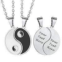 PROSTEEL Stainless Steel Yin and Yang Necklaces for Men Women Teens,Taoism Symbol,Balance Necklace, Couples Necklaces, Best Friend Necklaces for 2