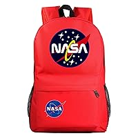 NASA Daily Canvas Bookbag Waterproof Rucksack Large Capacity Travel Backpack for Hiking
