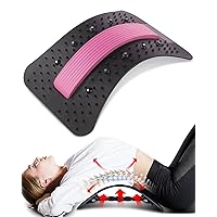 Back Stretcher Lumbar Back Cracker with Magnet Back Massager Lower Back Pain Relief Upgraded Multi-Level Back Support Stretcher Spinal Board Device for Herniated Disc, Sciatica, Scoliosis - Adjustable