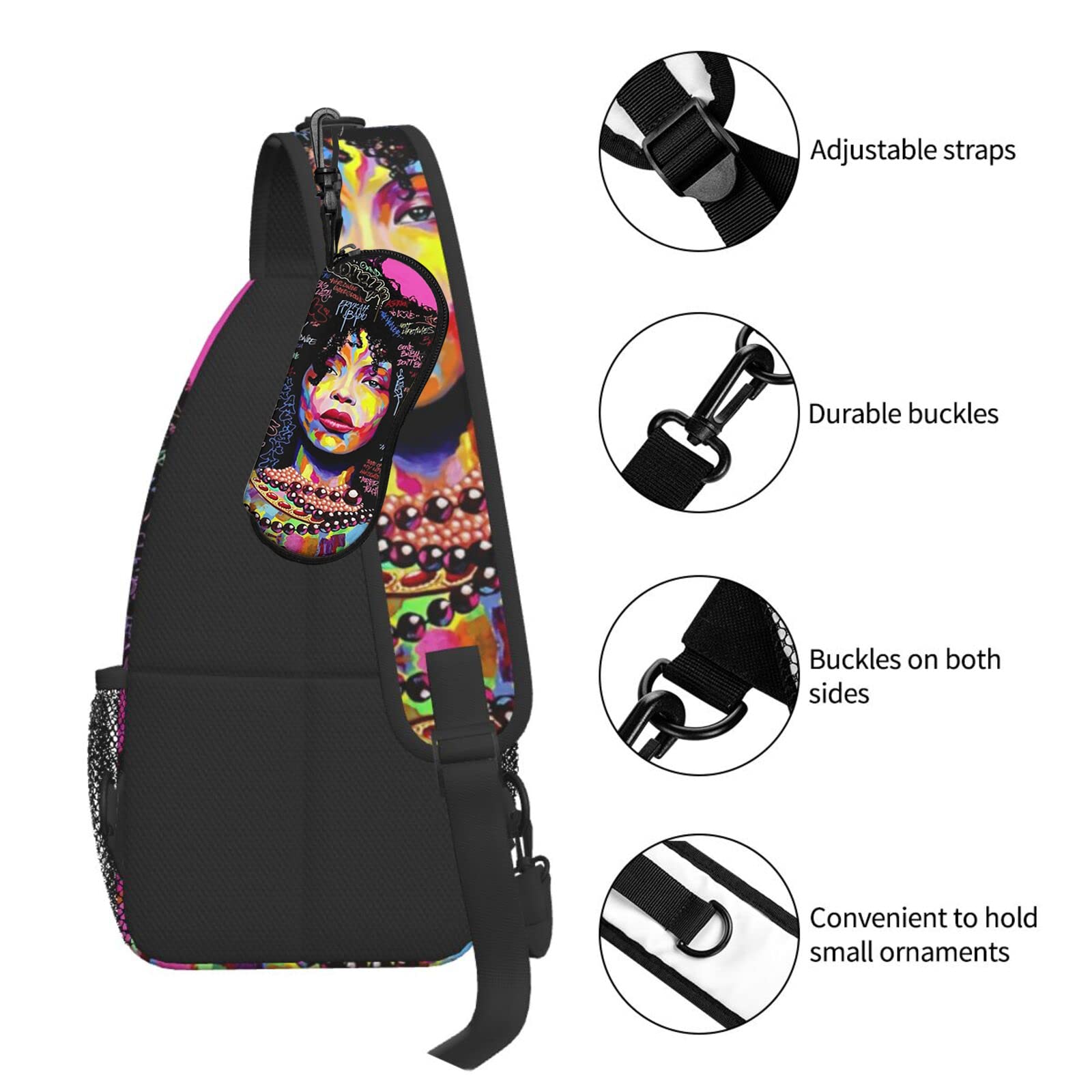 yngviud Unisex Chest Bags Crossbody Sling Backpack Travel Hiking Daypack for Women Men Shoulder Bag