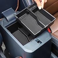 2 Layers Armrest Box Storage Box Compatible with Ford Maverick 2022-2024 Pickup Truck Center Console Organizer Tray Double Armrest Storage Accessory Container Storage Insert ABS Accessories