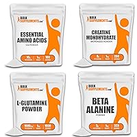 BULKSUPPLEMENTS.COM Essential Amino Acids Powder (EAA Powder) 1KG, with Creatine Monohydrate Powder (Micronized Creatine) 1KG, L-Glutamine Powder 1KG & Beta Alanine Powder 1KG Bundle