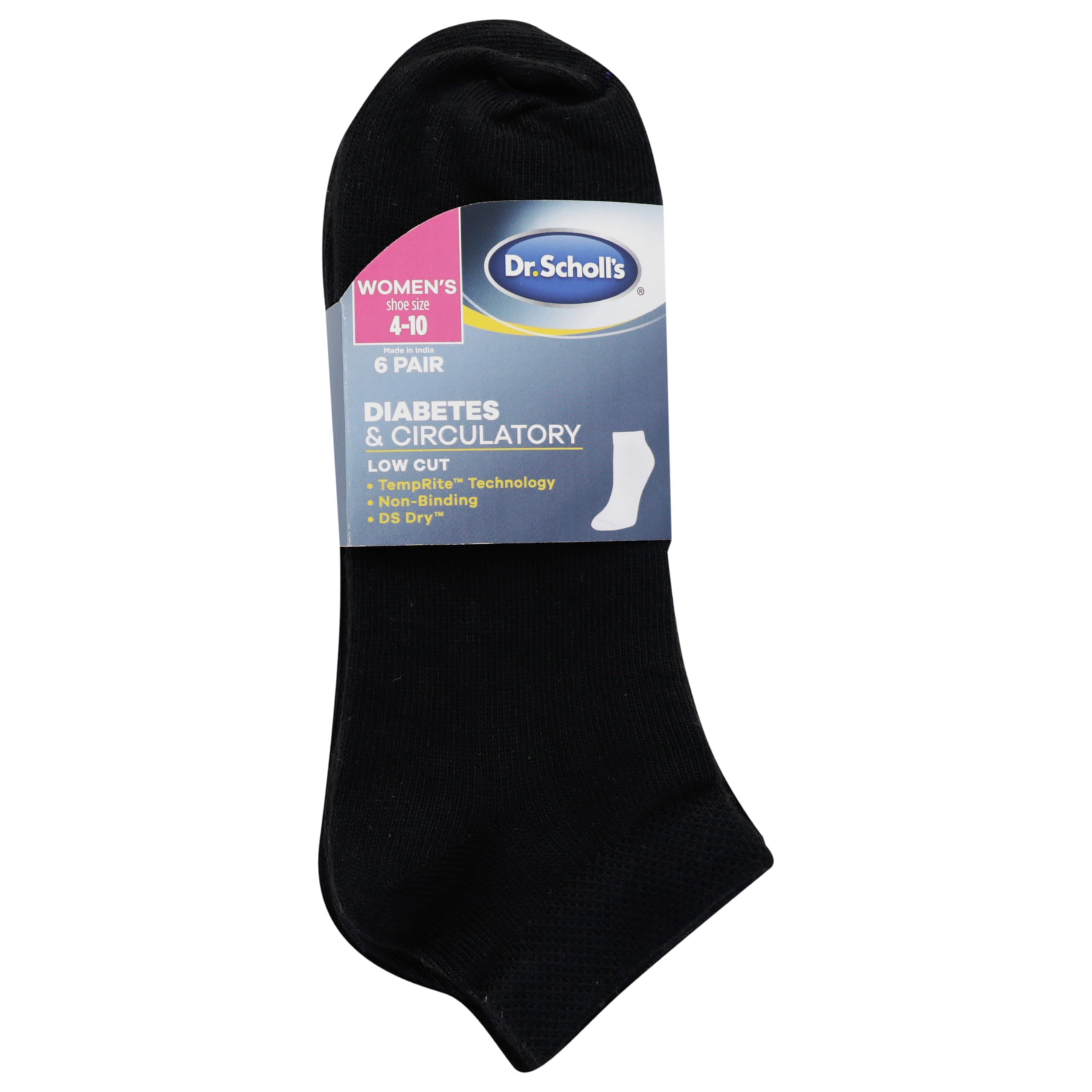 Dr. Scholl's Women's Diabetes & Circulator Socks-4 & 6 Pair Packs-Non-Binding Moisture Management