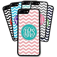 iPhone 8, Phone Case Compatible with Apple iPhone 8 (4.7 inch) - Chevrons You Design Monogram Monogrammed Personalized Black