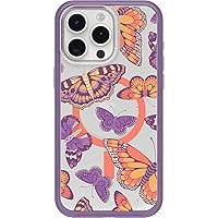 OtterBox iPhone 15 Pro MAX (Only) Symmetry Series Clear Case - Butterfly Flutter (Purple), Snaps to MagSafe, Ultra-Sleek, Raised Edges Protect Camera & Screen