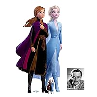 Frozen 2 Anna and Elsa Together Official Disney Cardboard Cutout/Standup Fan Pack, 182cm x 96cm Includes Mini Cutout and 8x10 Photo