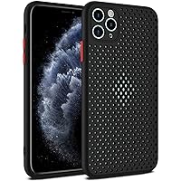 Heat Dissipation iPhone Case, New Breathable Hollow Cellular Hole Heat Dissipation Case Full Back Ultra Slim TPU Case Cover (Black, Compatible with iPhone 12 Pro Max)
