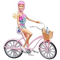 Barbie FTV96 – Doll with Bicycle and Accessories, Dolls and Doll Accessories from 3 Years