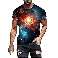 3D Print Shirt for Mens Classic Short Sleeve Crewneck Tops Gym Athletic Workout Fashion Pullovers Tees Summer Clothing