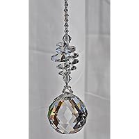 Crystal Glass Hanging Suncatcher, Feng Shui Rainbow maker,window ornament, hanging prism, Crystal Ball, Anniversary Birthday Gift,