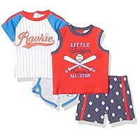 baby-boys Baseball 2 Tees and 2 Shorts Set 4 PcSleepers
