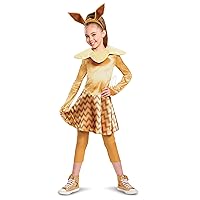 Disguise Eevee Costume for Kids, Official Pokemon Girls Deluxe Character Outfit, Child