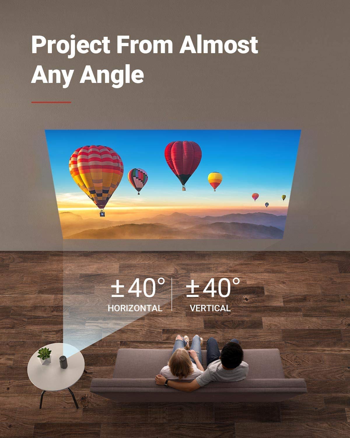 Anker NEBULA Capsule Max, Mini Projector with WiFi and Bluetooth, Small Projector, 200 ANSI Lumen, Projector Portable, Native 720p HD, 8W Speaker, 100 Inch Picture, 4Hr Video Playtime, Home Theater