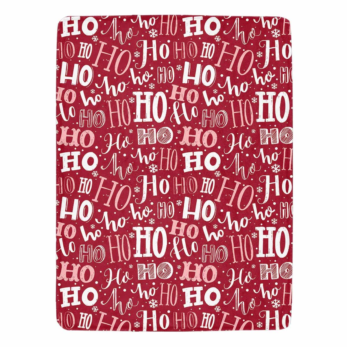 HoHoHo Ultra Plush Christmas Themed Fleece Throw Blankets Super Soft Non Shedding Reversible Luxurious Fleece Xmas Blanket 40 X 50 Inch