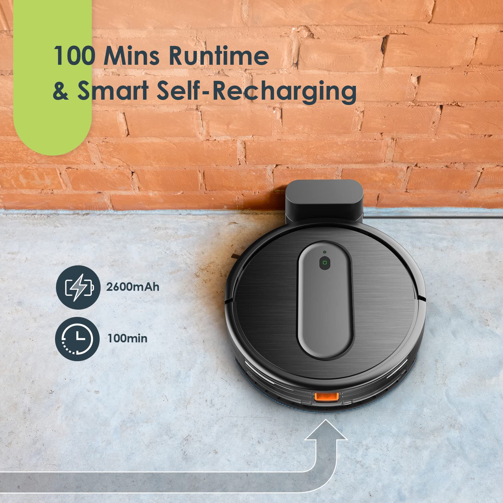 Robot Vacuum and Mop Combo, 3 in 1 Mopping Robotic Vacuum with Schedule, App/2.4Ghz Wi-Fi/Alexa, 1600Pa Max Suction, Self-Charging Robot Vacuum Cleaner, Slim, Ideal for Hard Floor, Pet Hair, Carpet