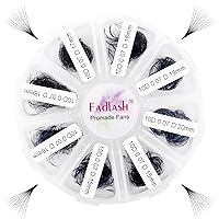 Premade Fans Eyelash Extensions Mixed Tray 1000 Premade Lash Fans 10D Premade Volume Eyelash Extensions Pointed Handmade Promade Loose Fans D Curl Thin Base (10D-0.07D, 15-20mm)