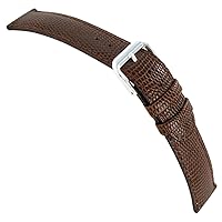 17mm deBeer Lizard Grain Tan Brown Padded Stitched Handcrafted Watch Band Regular