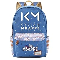 Student Kylian Mbappe Bookbag Graphic Daypack Lightweight Canvas Knapsack for Teen