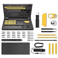 HOTO Electric Precision Screwdriver Kit Pro, 48 in 1 Electronics Toolkit Magnetic Bits, Mini Electric Screwdriver LED Light & 2 Torque Settings, Repair Kit for PC Laptop Phone Watch Camera