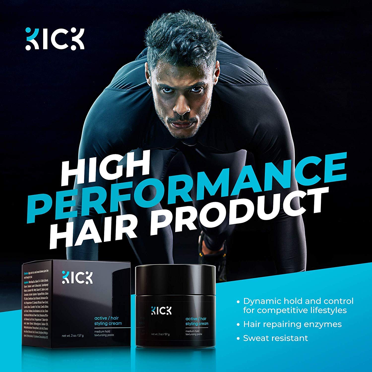 Mua Hair Cream for Men by KICK: Medium Hold Forming Cream - Award Winning Mens  Hair Products - Non Greasy Hair Styling Cream with Argan and Coconut Oil to  Restore Dry, Damaged