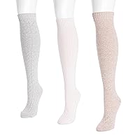 MUK LUKS Women's 3 Pair Pack Knee High Socks