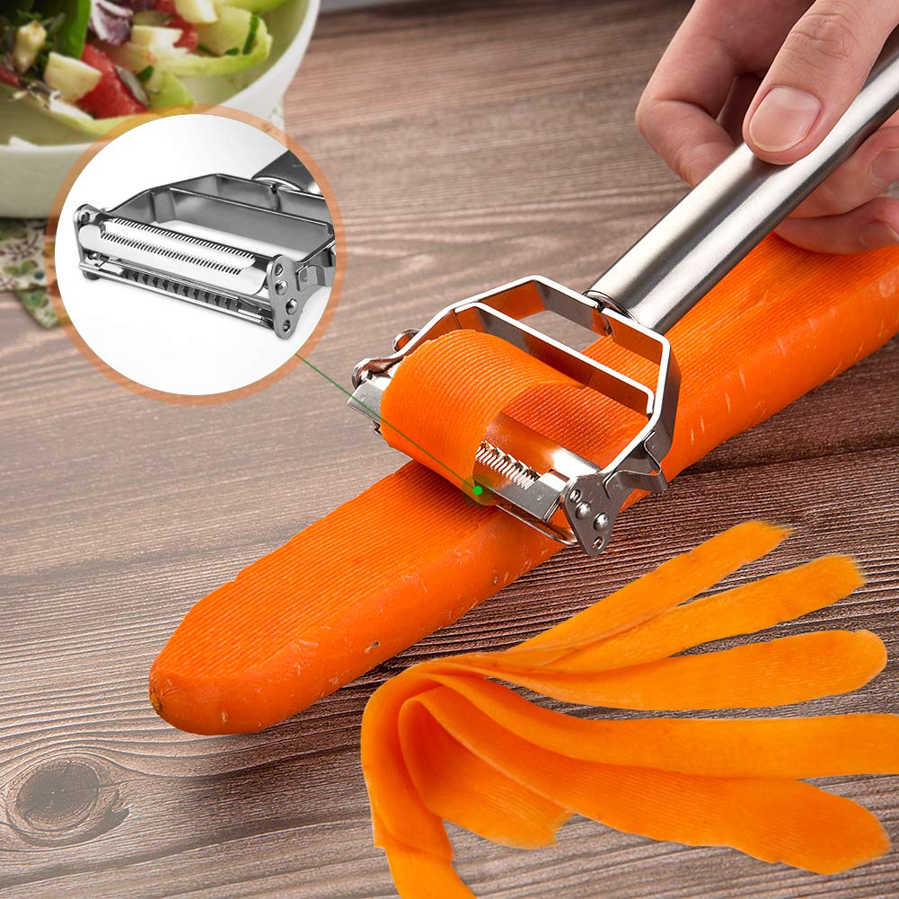 Secura Premium Ultra Sharp Stainless Steel Vegetable Julienne Peeler for Potato Apple 7.1