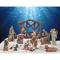 Kirkland Signature Hand-Painted 13-Piece Christmas Holiday Nativity Set Decor
