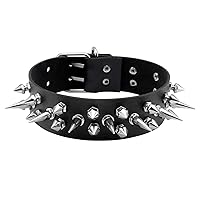 MILAKOO Punk Gothic Leather Choker Collar Chokers with Spikes Adjustable for Men Women